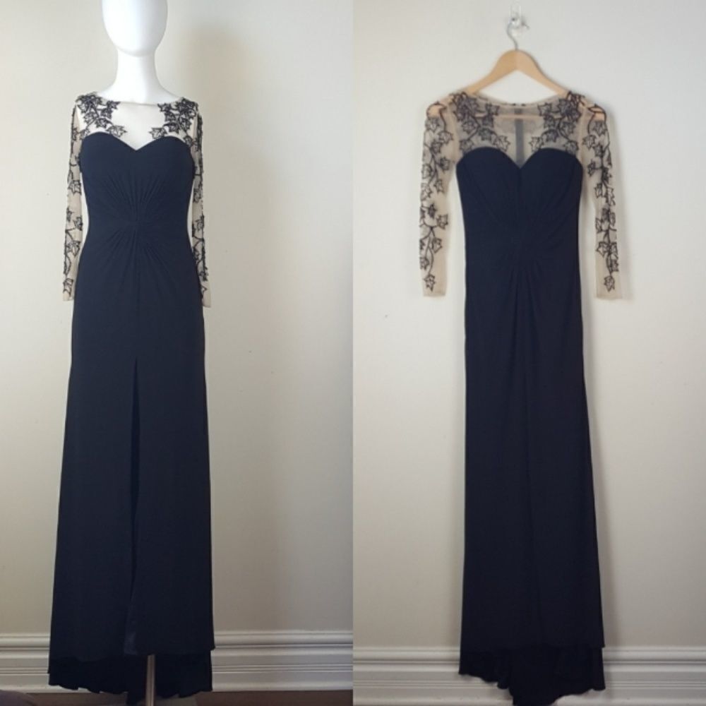 Coya Collection Maxi Front Slit Beaded Leaves